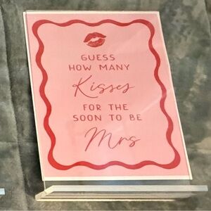 Pink Bridal Shower Guessing Game Sign